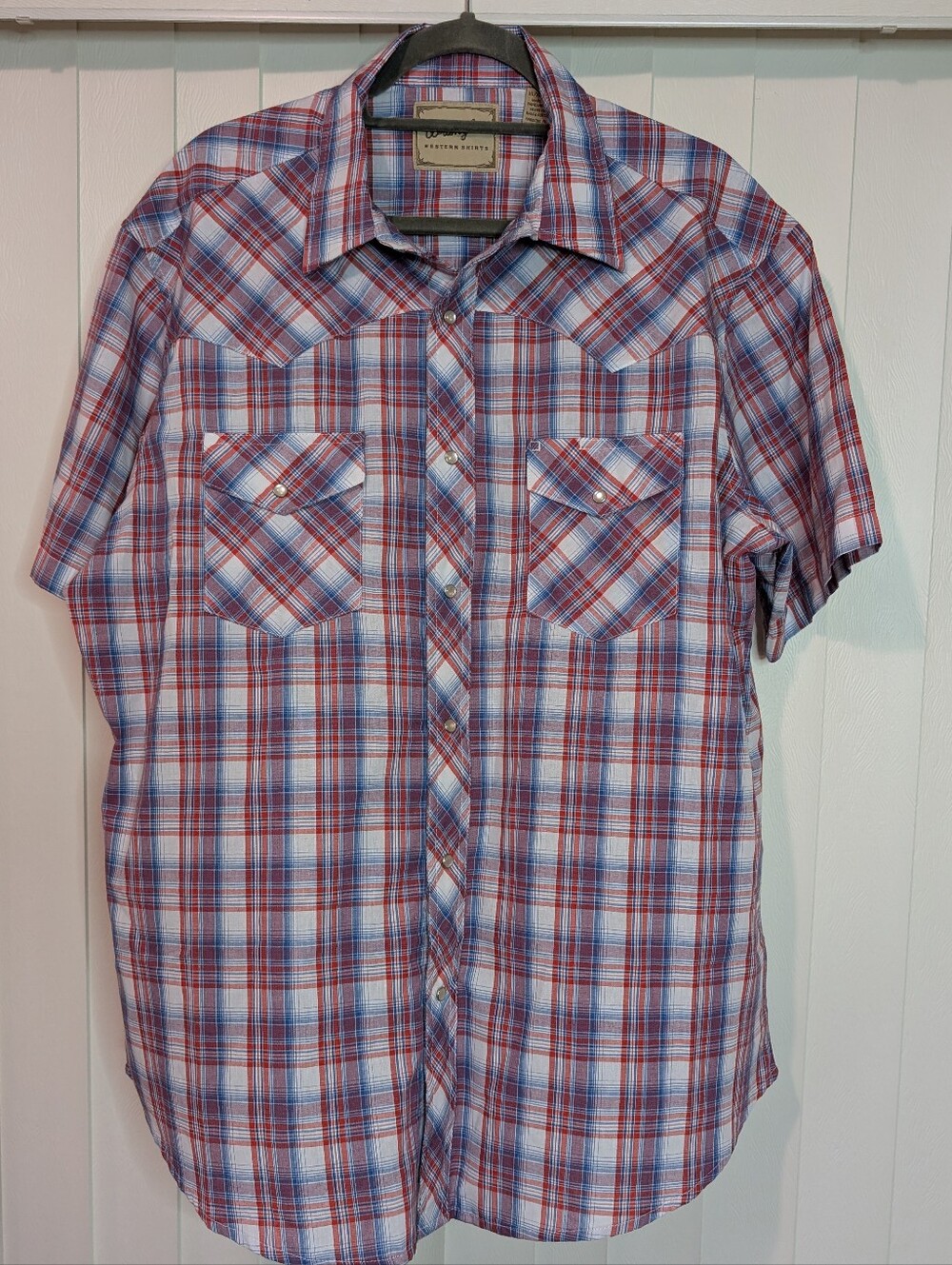 Wrangler Western Short Sleeve Plaid Shirt